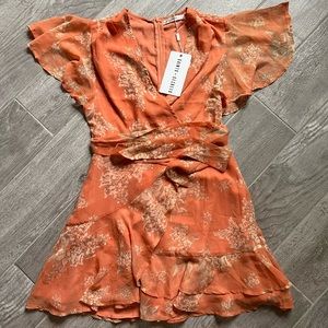 Gingham and Heels: Elias Dress Size M Tangerine Floral print, tags on never worn